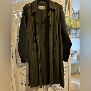 Torrid Olive Green Jacket with Faux Leather Sleeves